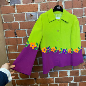 MOSCHINO wool felt flowers jacket