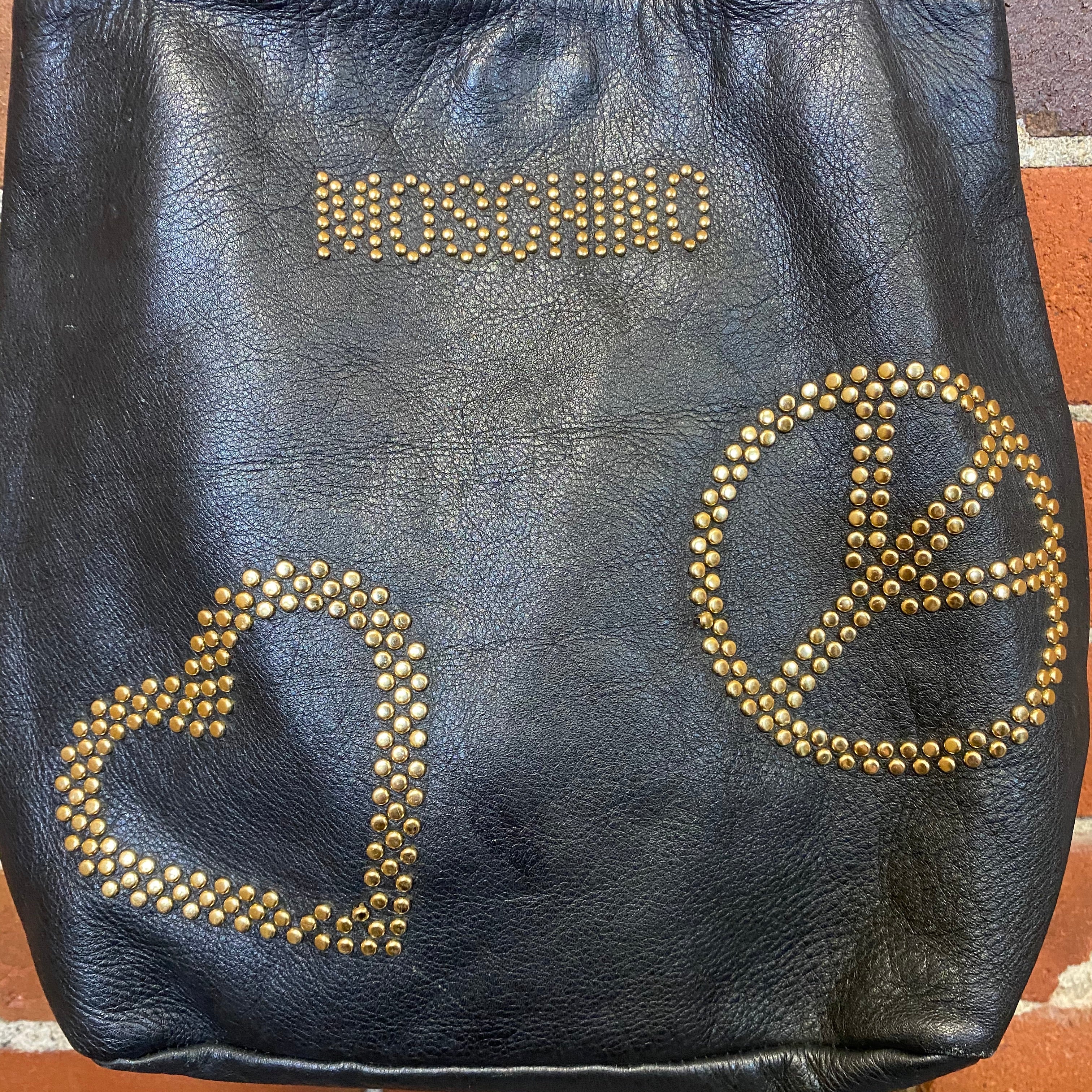 MOSCHINO 1990s peace and love leather handbag