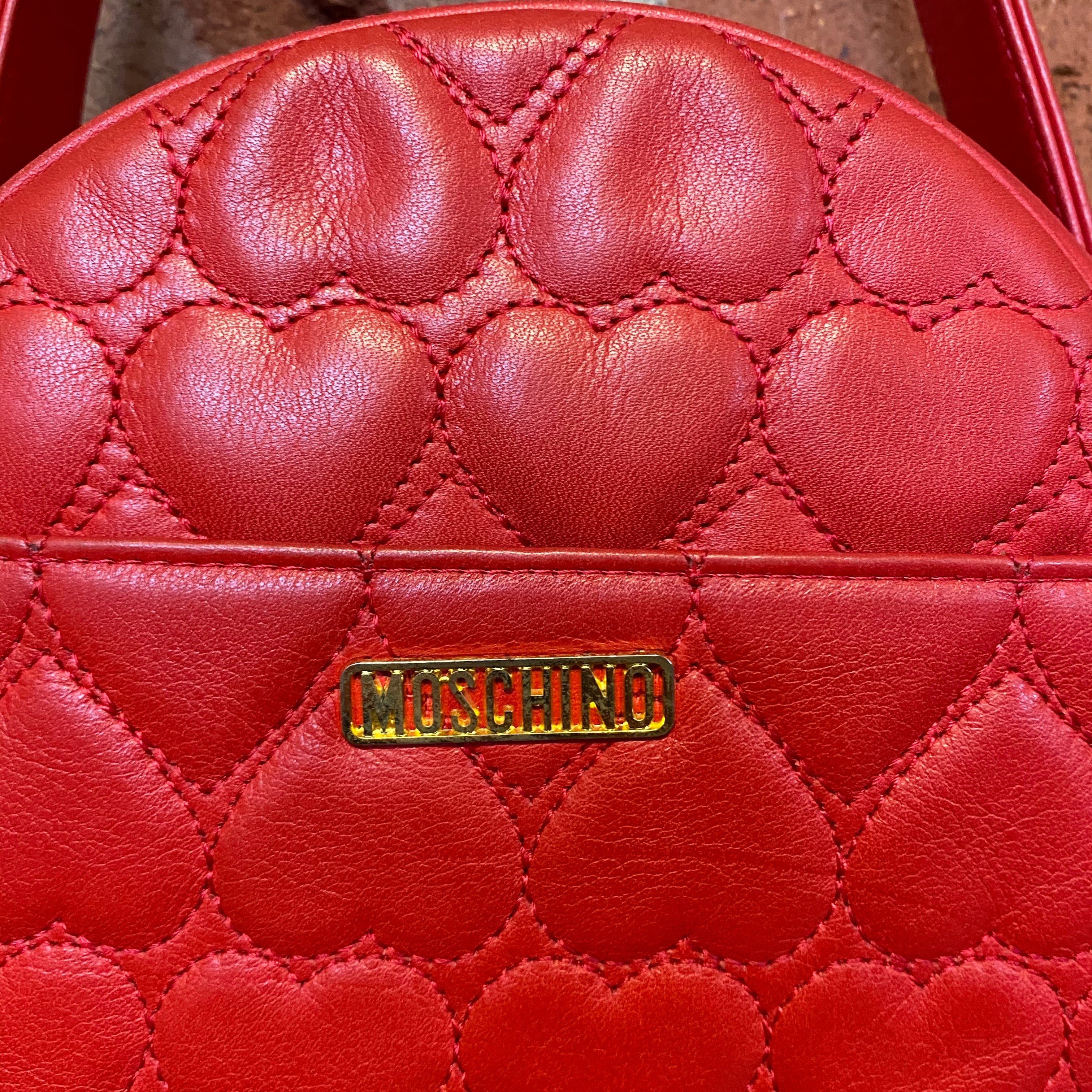 MOSCHINO heart quilted leather bag