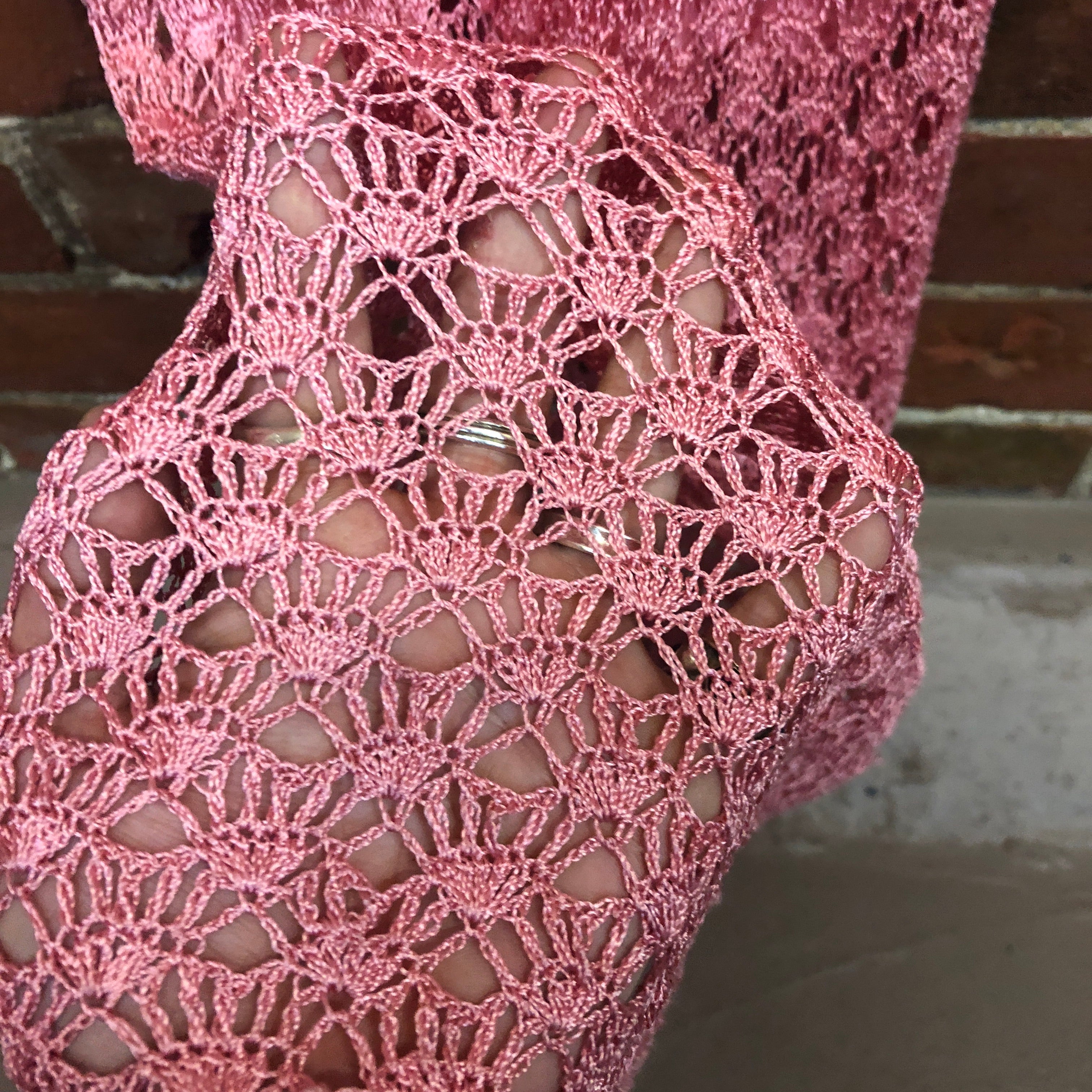 100% rayon hand crocheted dress