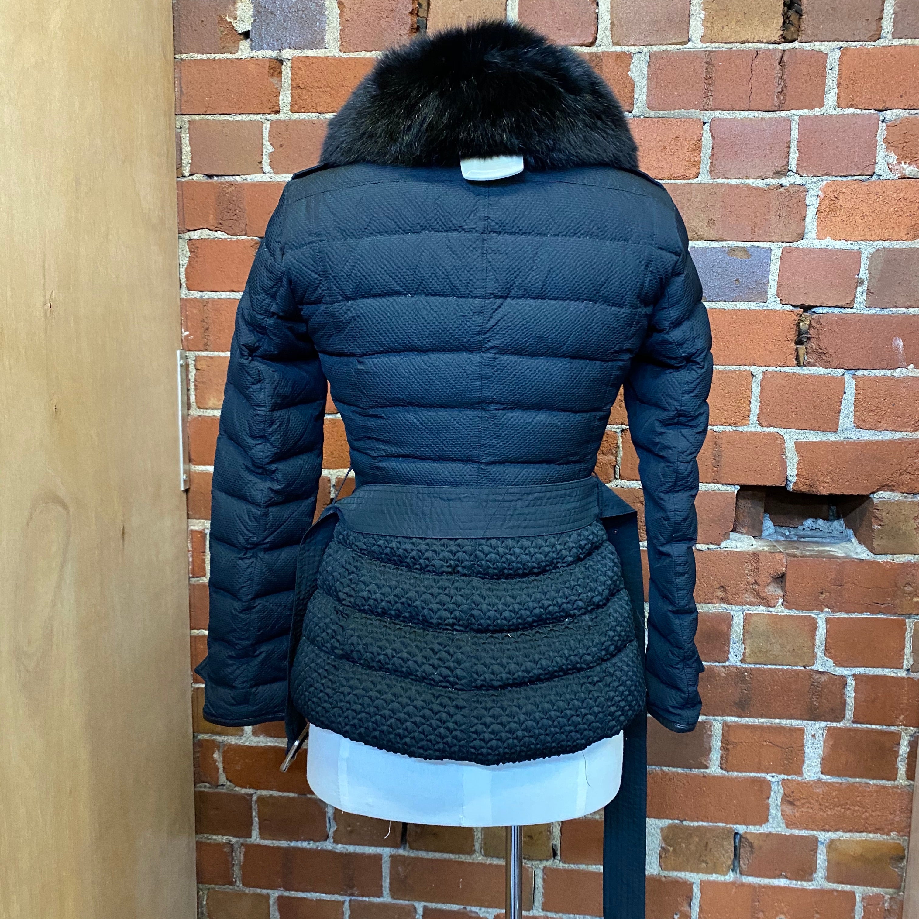 BURBERRY Goose down puffer with fur collar