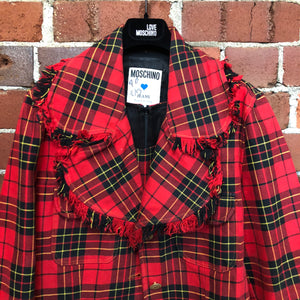 MOSCHINO tartan denim 1990s dress and jacket combo suit!