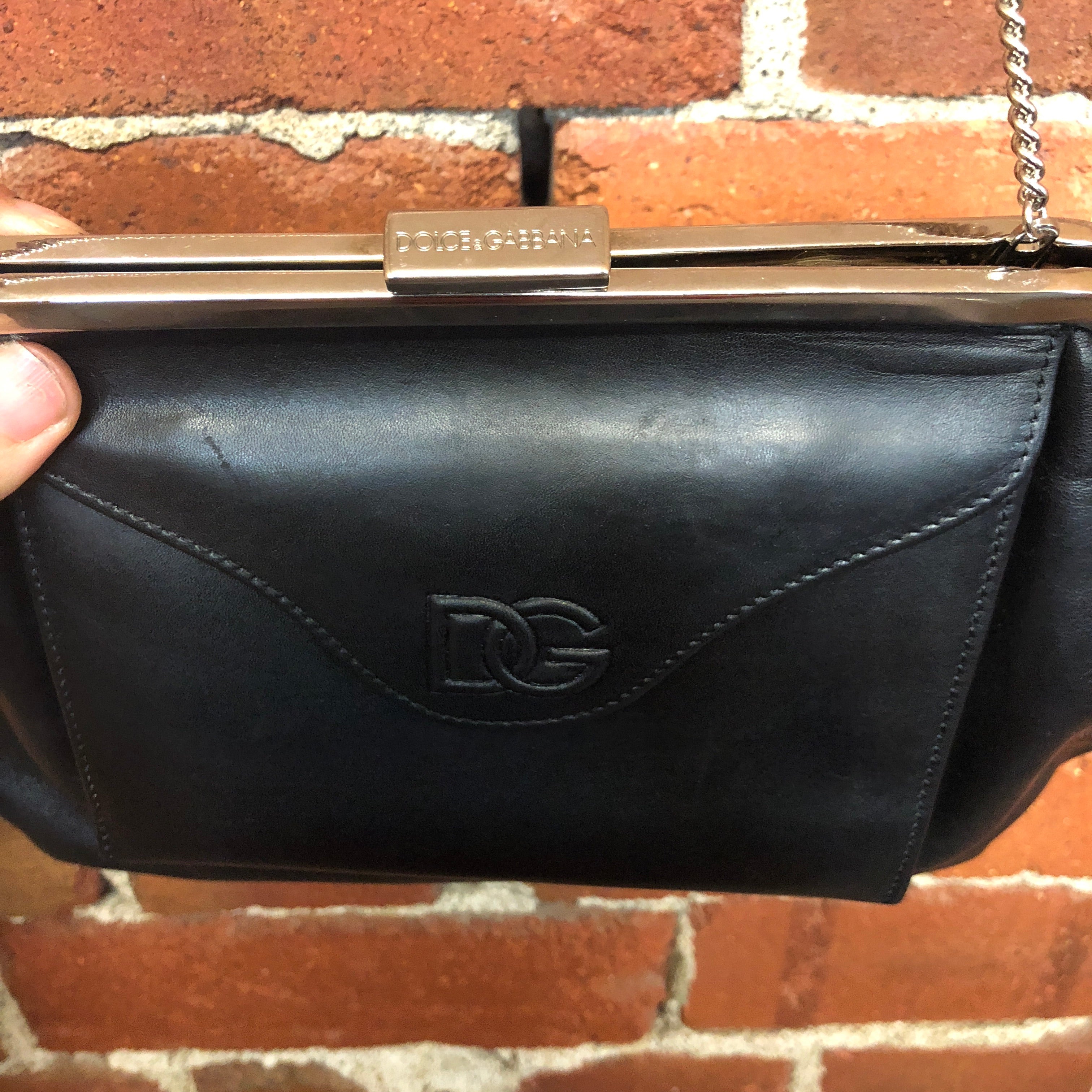 DOLCE AND GABBANA leather wallet evening bag