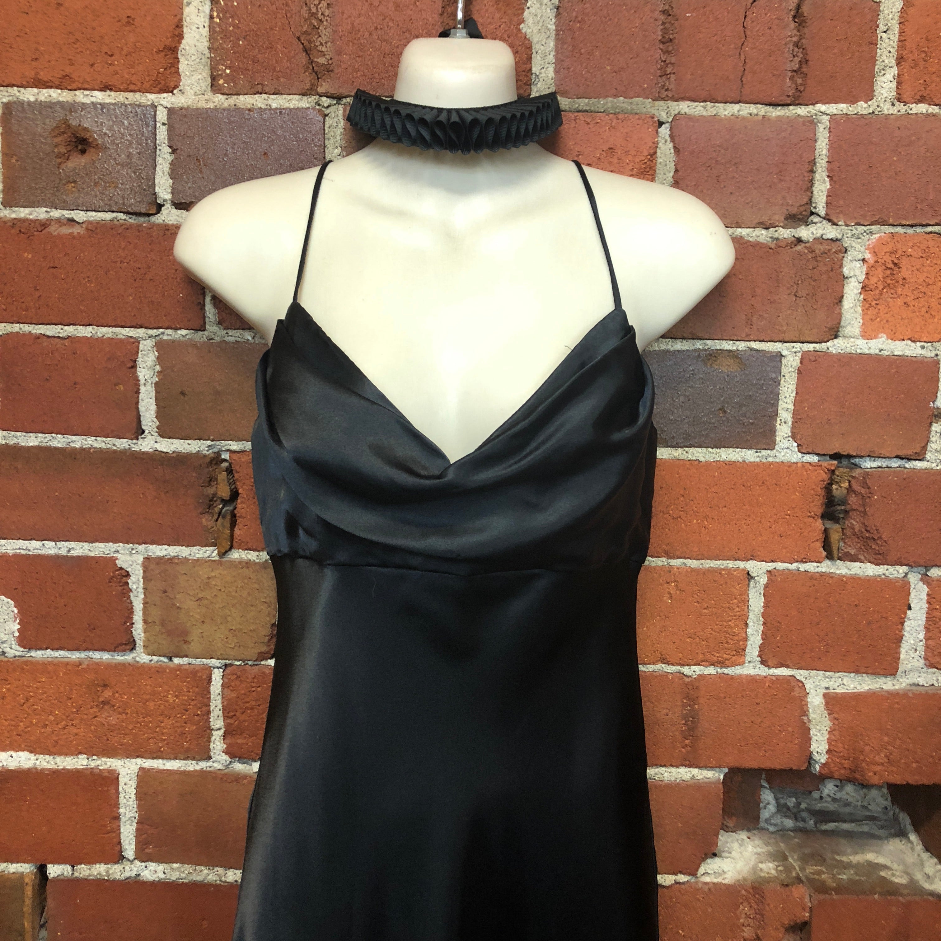 1990s backless satin gown